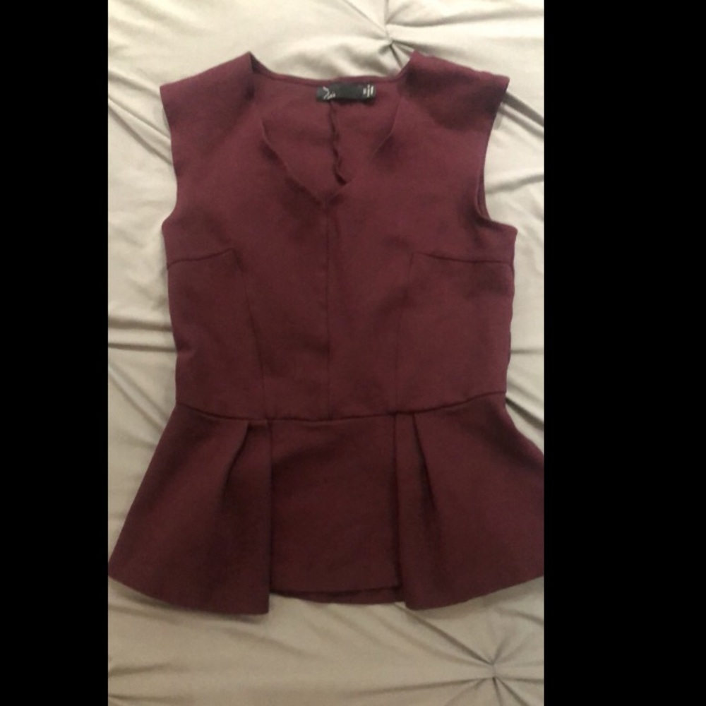Noir Plum Peplum Top Size ExtraSmall